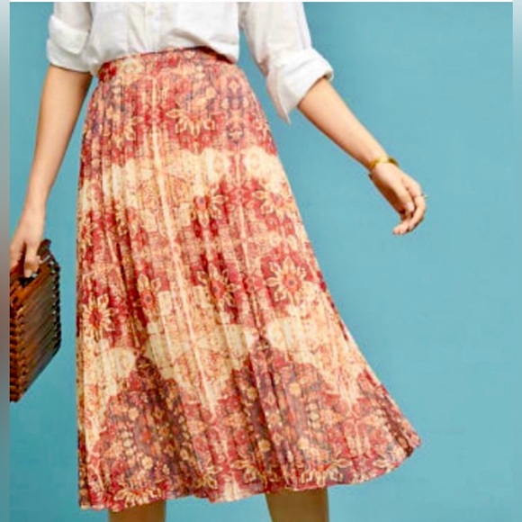 Anthropologie | Akimi + Kim Laurel Canyon Laurel Canyon A-line Boho Midi Skirt. - Picture 5 of 11